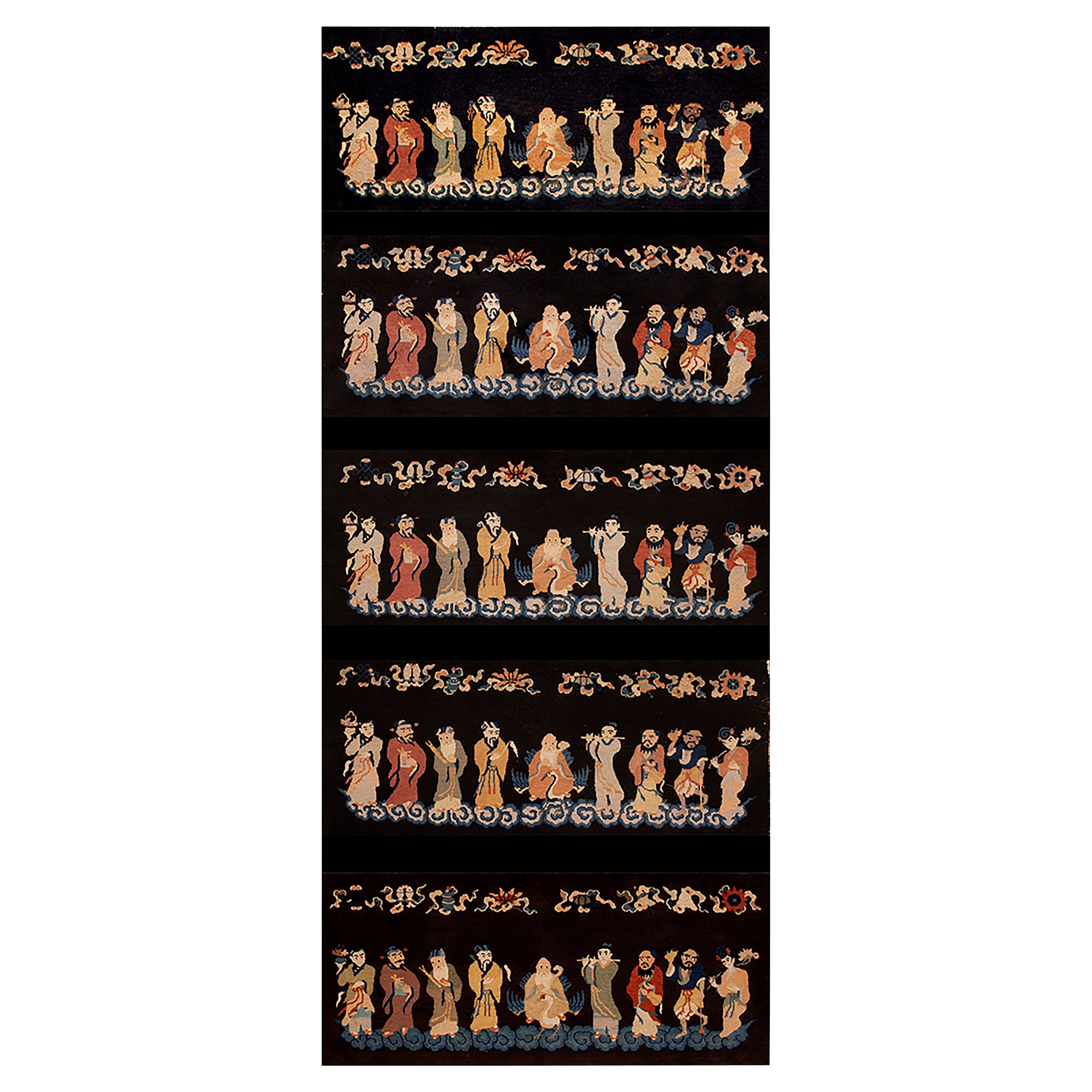 Tappeto cinese Art Deco con disegni degli anni '20 ( 5'6" x 12'6" - 170 x 380 cm ) in vendita