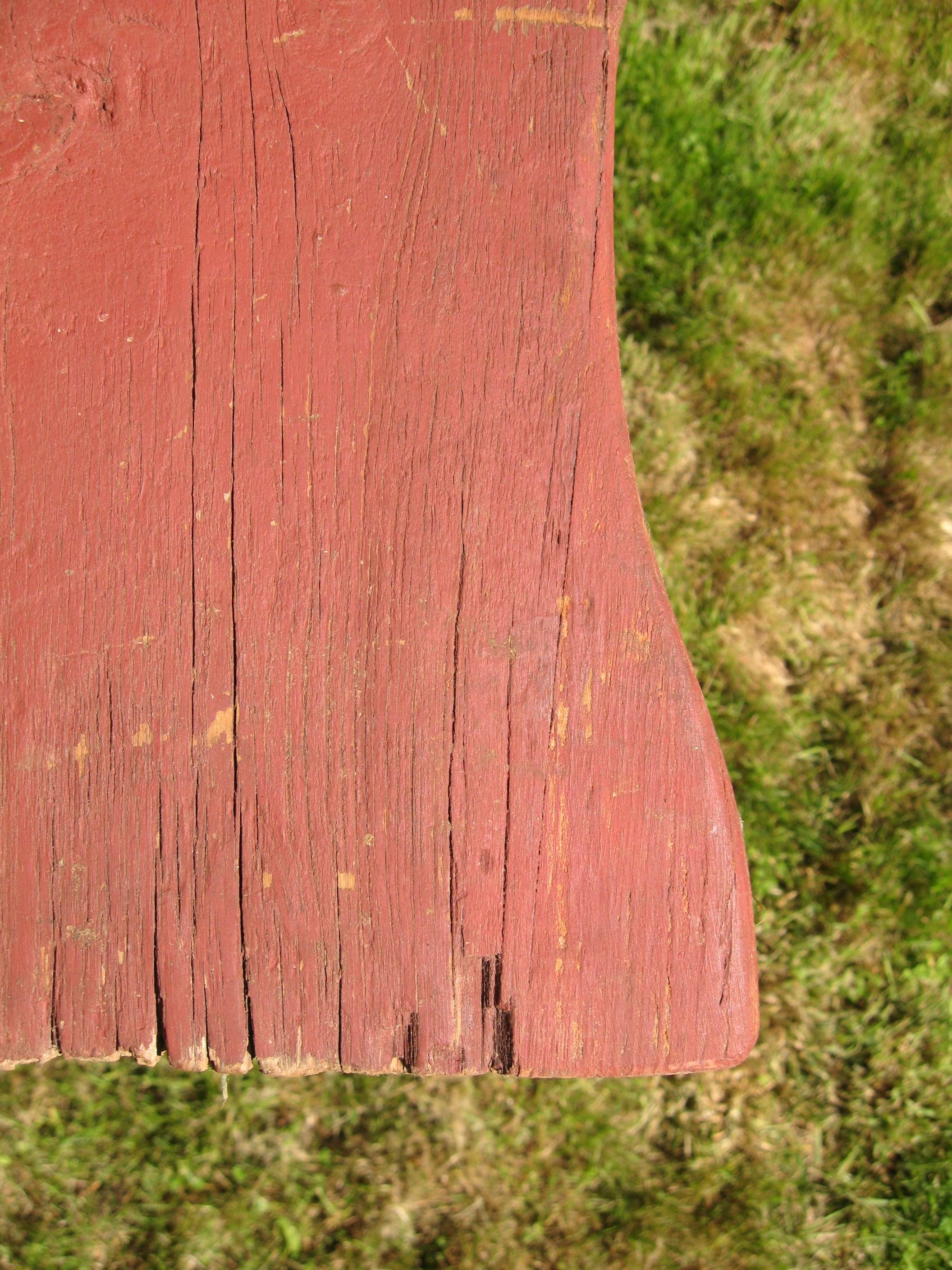 1920s Pine Bench in Great Original Barn Red Paint For Sale 1