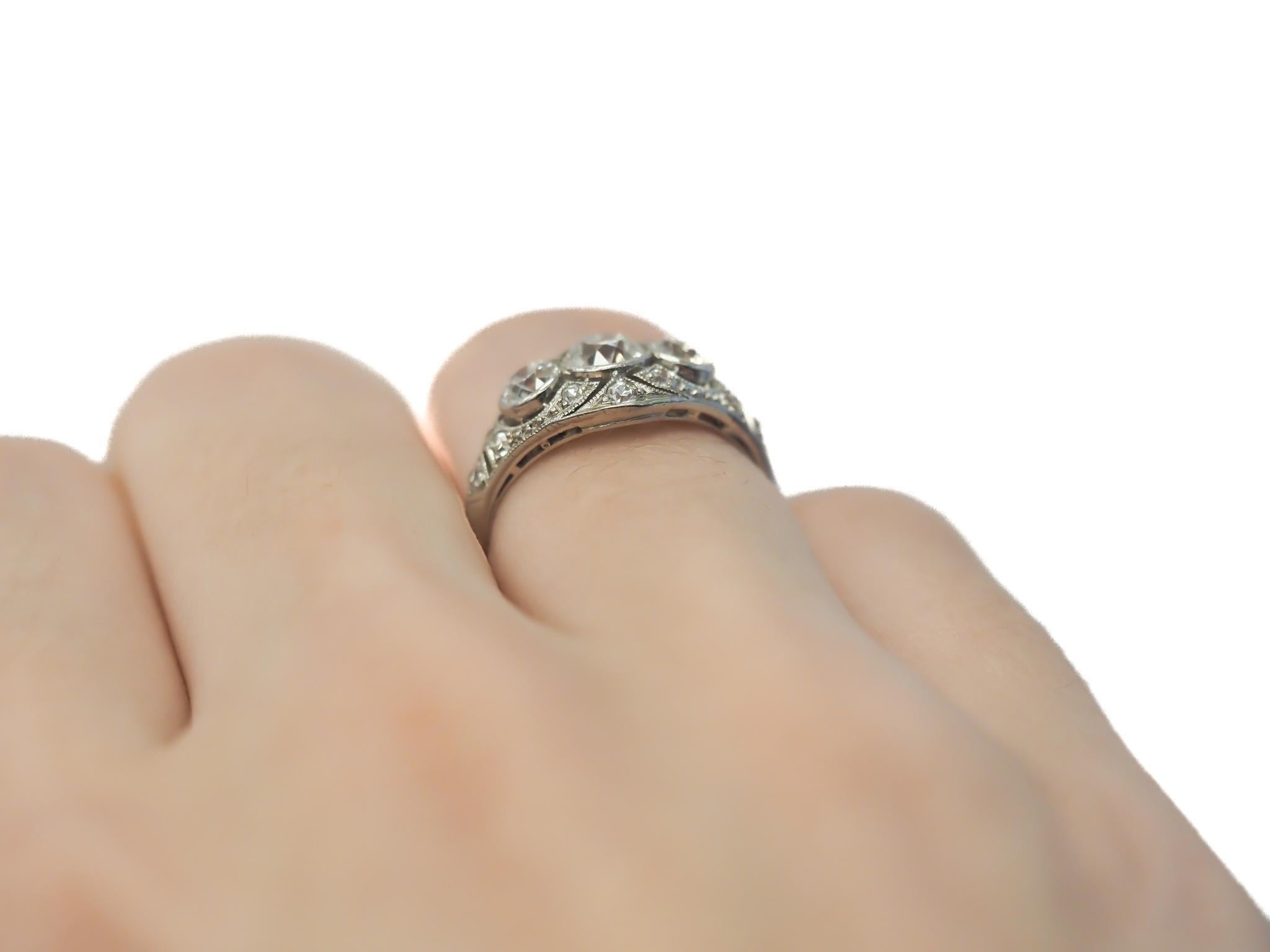 1920s Platinum 3 Stone Old European Diamond Engagement Ring - VEG#26b For Sale 3