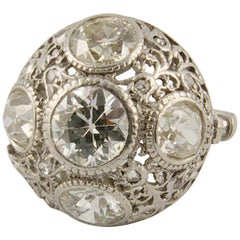 1920s Platinum and Diamond Engagement Ring 1920s Platinum and Diamond Engagement Ring