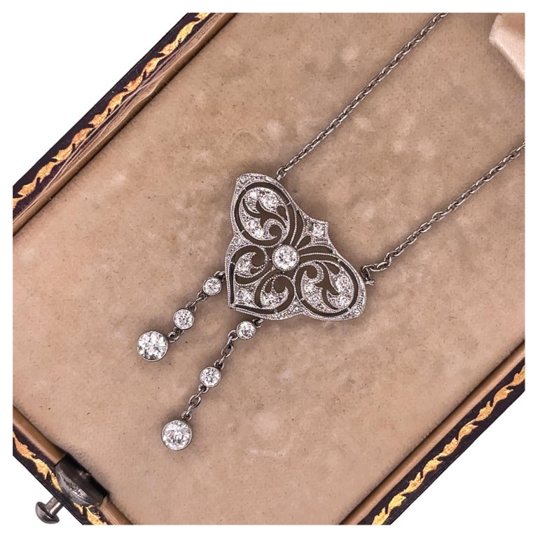 Art Deco Diamond Platinum Riviere Necklace 1920s 25 Carat Old European Cut  at 1stDibs | 25 carat diamond necklace, 1920s diamond necklace