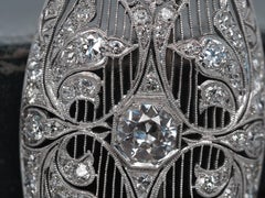 1920s Platinum Art Deco Old European Cut Diamond Pendant and Brooch