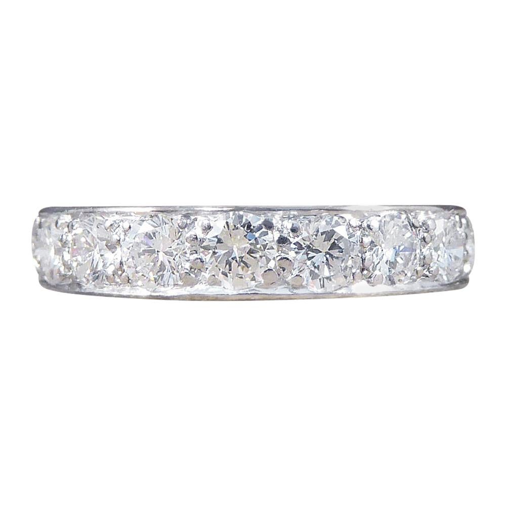1920s Platinum Eternity Ring Set with 2.40 Carat Diamonds