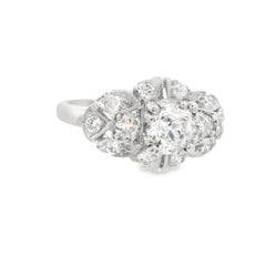 1920s Platinum Old European Cut Diamond Deco Engagement Ring 1 ct+ w/ appraisal