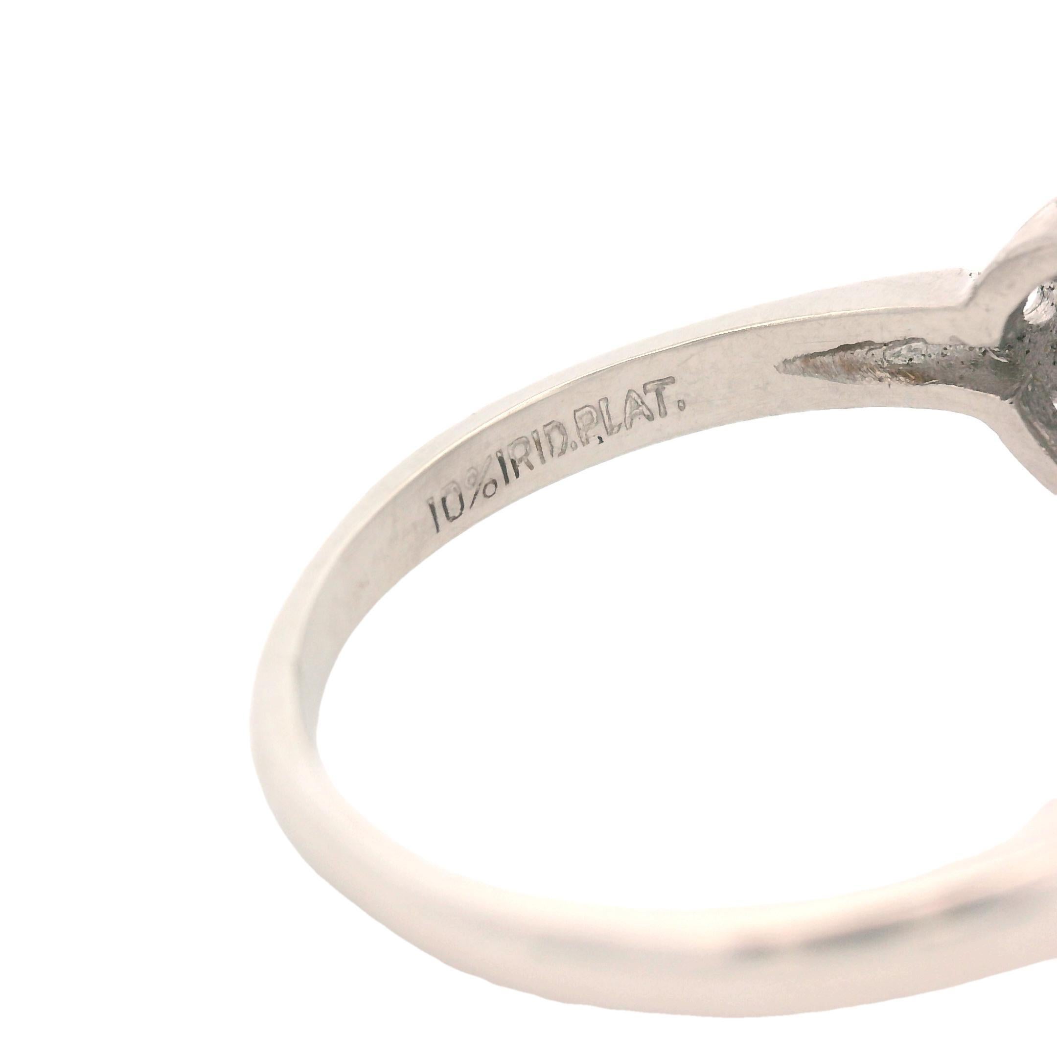 1920s Platinum Old European Cut Diamond Deco Engagement Ring 1 ct+ w/ appraisal For Sale 5
