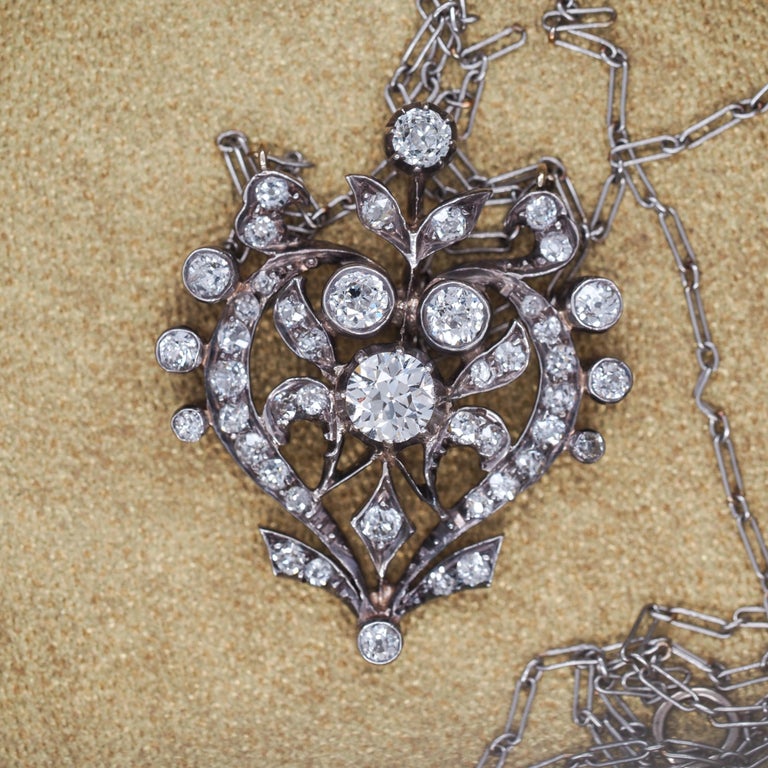 1920s Platinum Royal Art Deco Drop Diamond Necklace For Sale at 1stDibs
