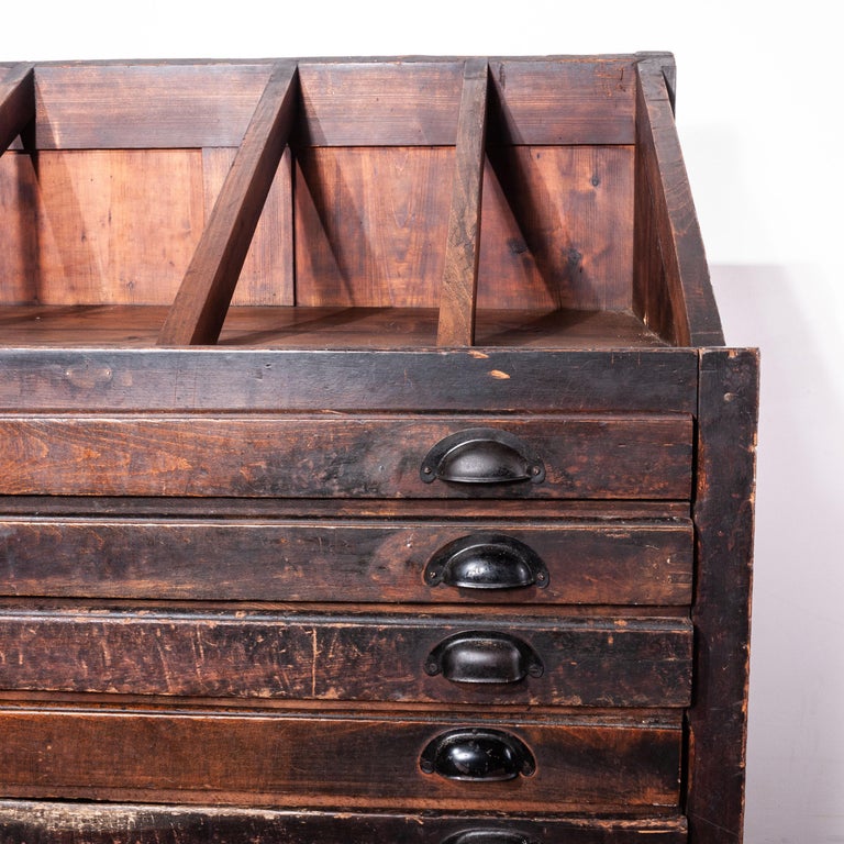1920s Printers Cabinet Drawer Unit With Complete Original