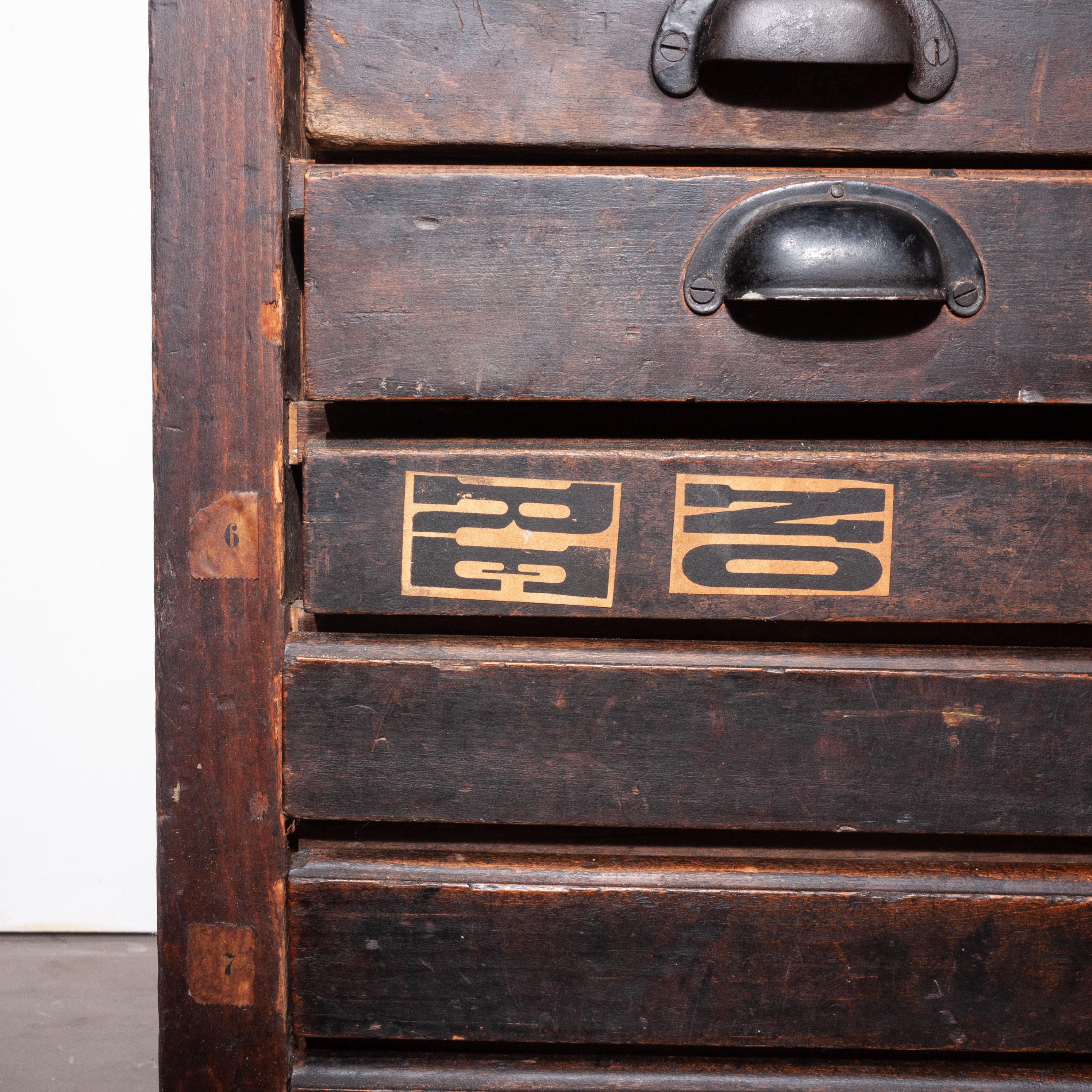 1920s Printers Cabinet / Drawer Unit with Complete Original Letterpress Typogra 4