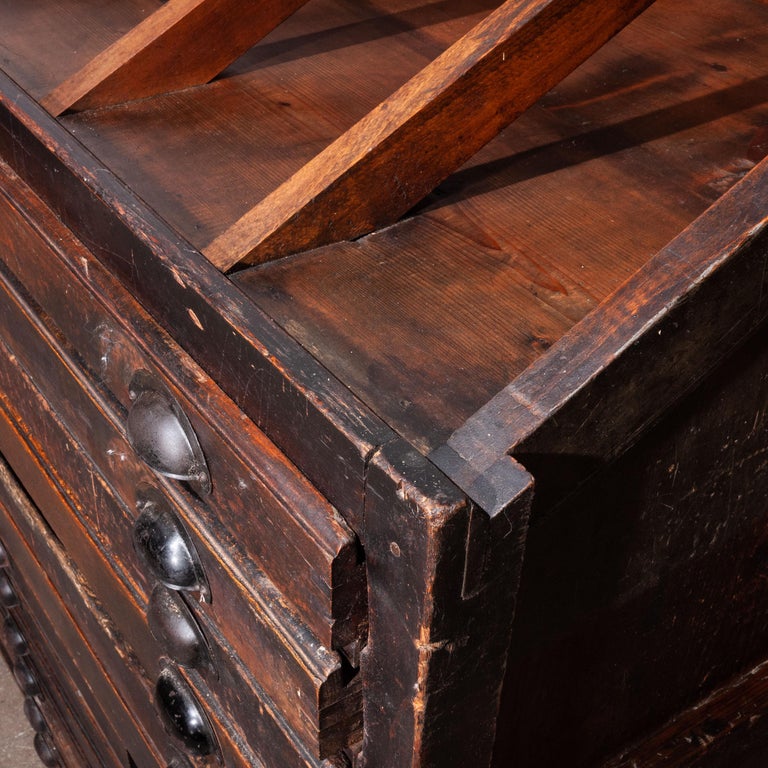 1920s Printers Cabinet Drawer Unit With Complete Original