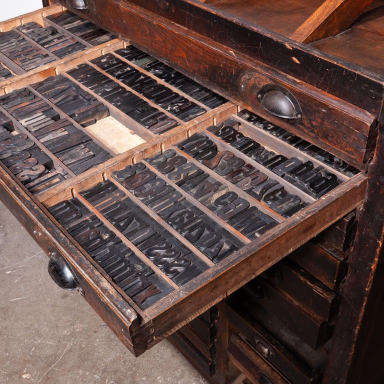1920s Printers Cabinet Drawer Unit With Complete Original