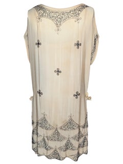1920s Authentic Beaded Quatrefoil Flapper Dress