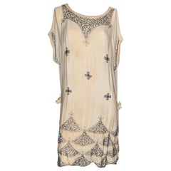 Antique 1920s Quatrefoil Flapper Dress