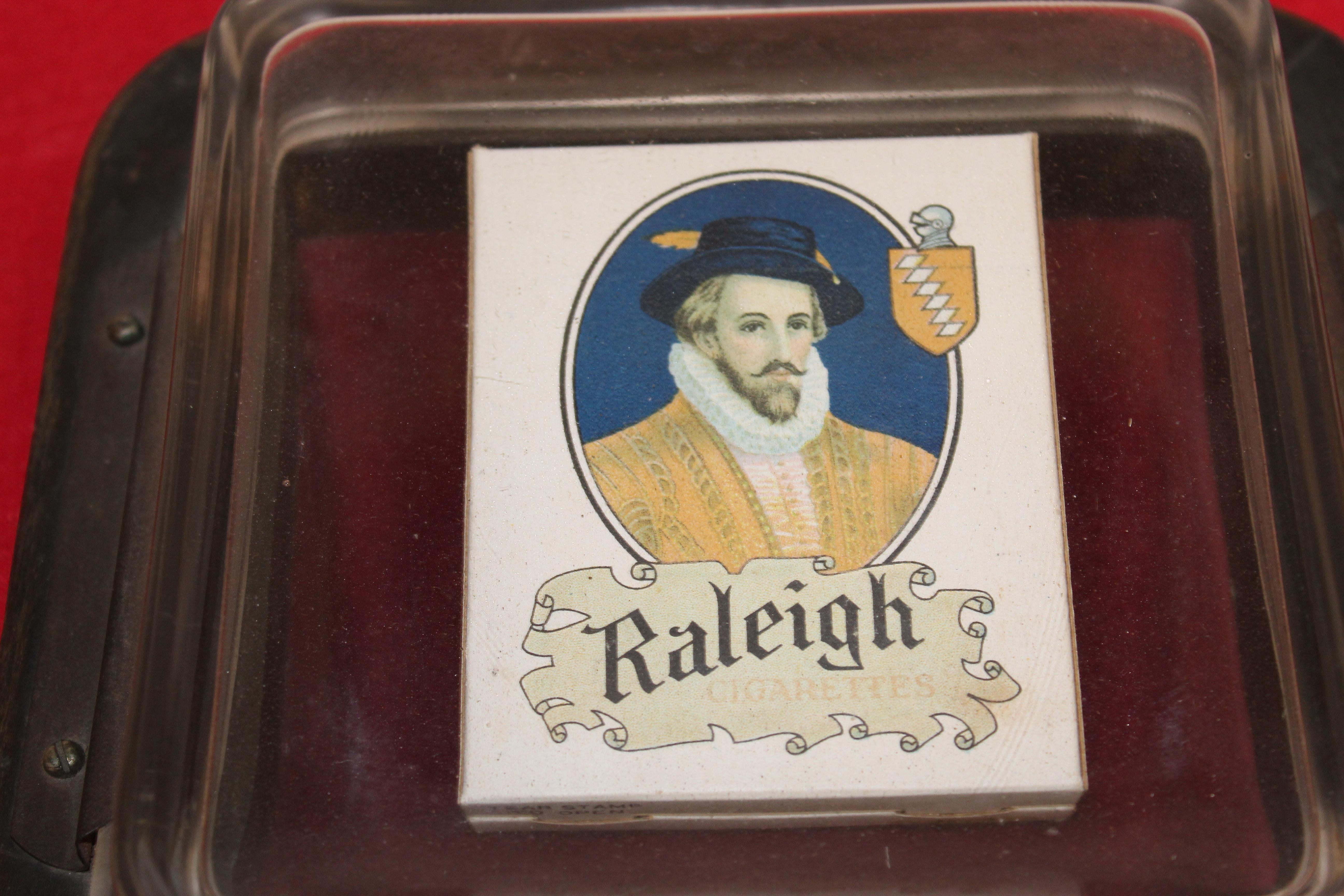 American 1920s Raleigh Cigarette Paper Weight or Coin Tray For Sale