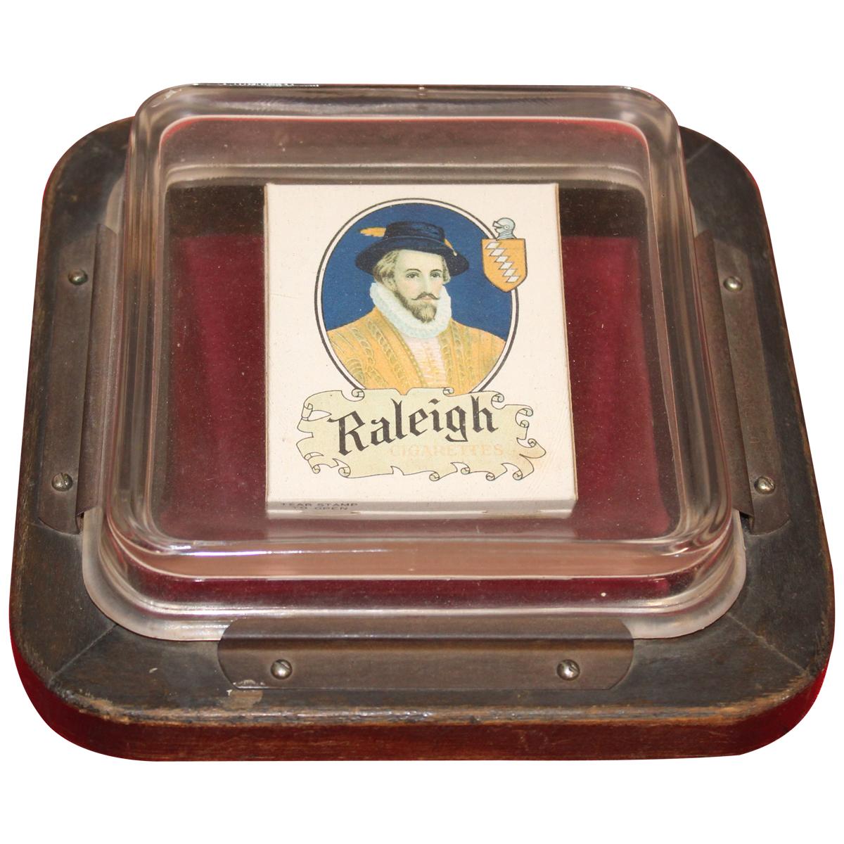 1920s Raleigh Cigarette Paper Weight or Coin Tray For Sale