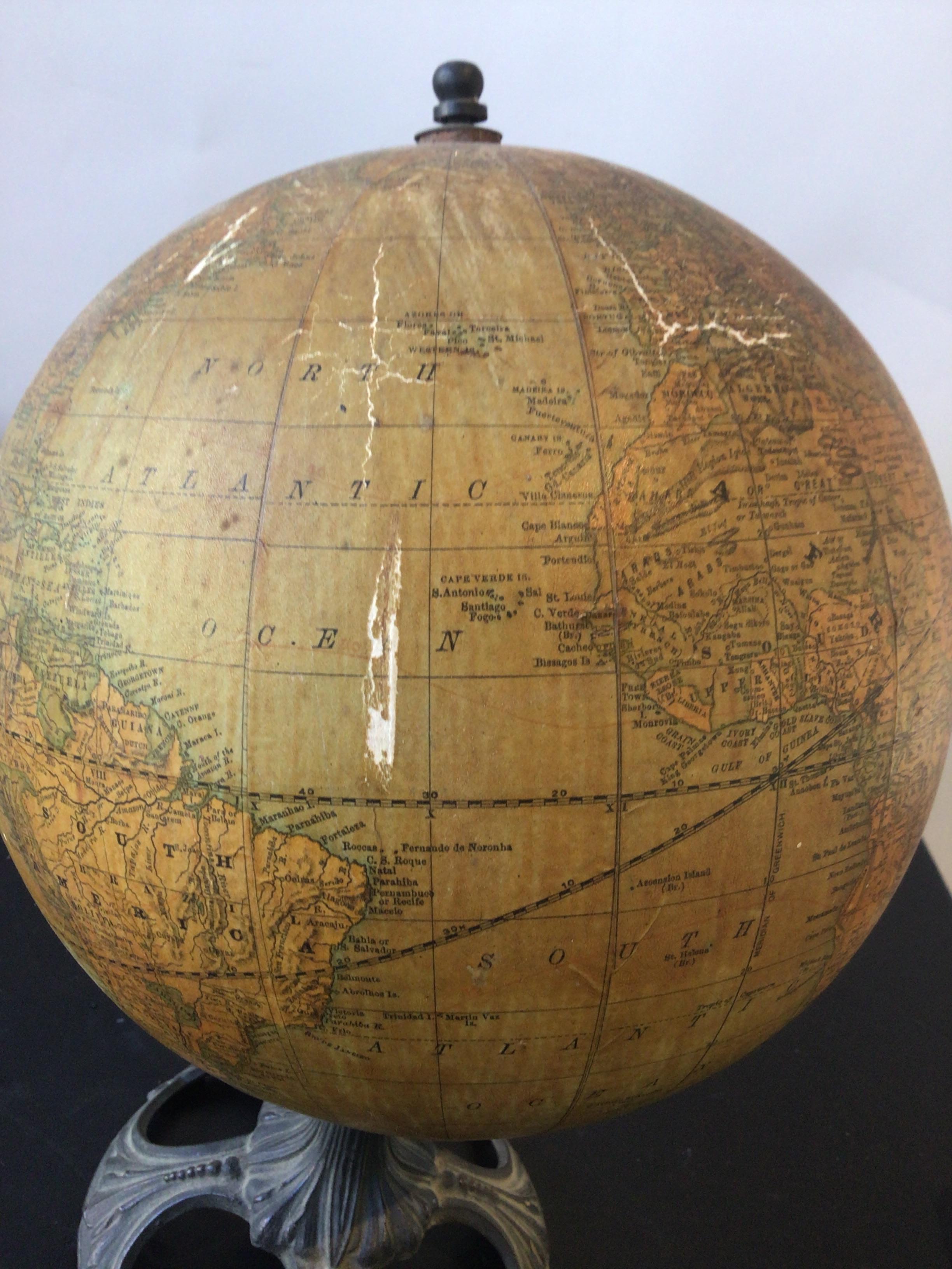 1920s Rand McNally 8 Inch Terrestrial Globe For Sale 5