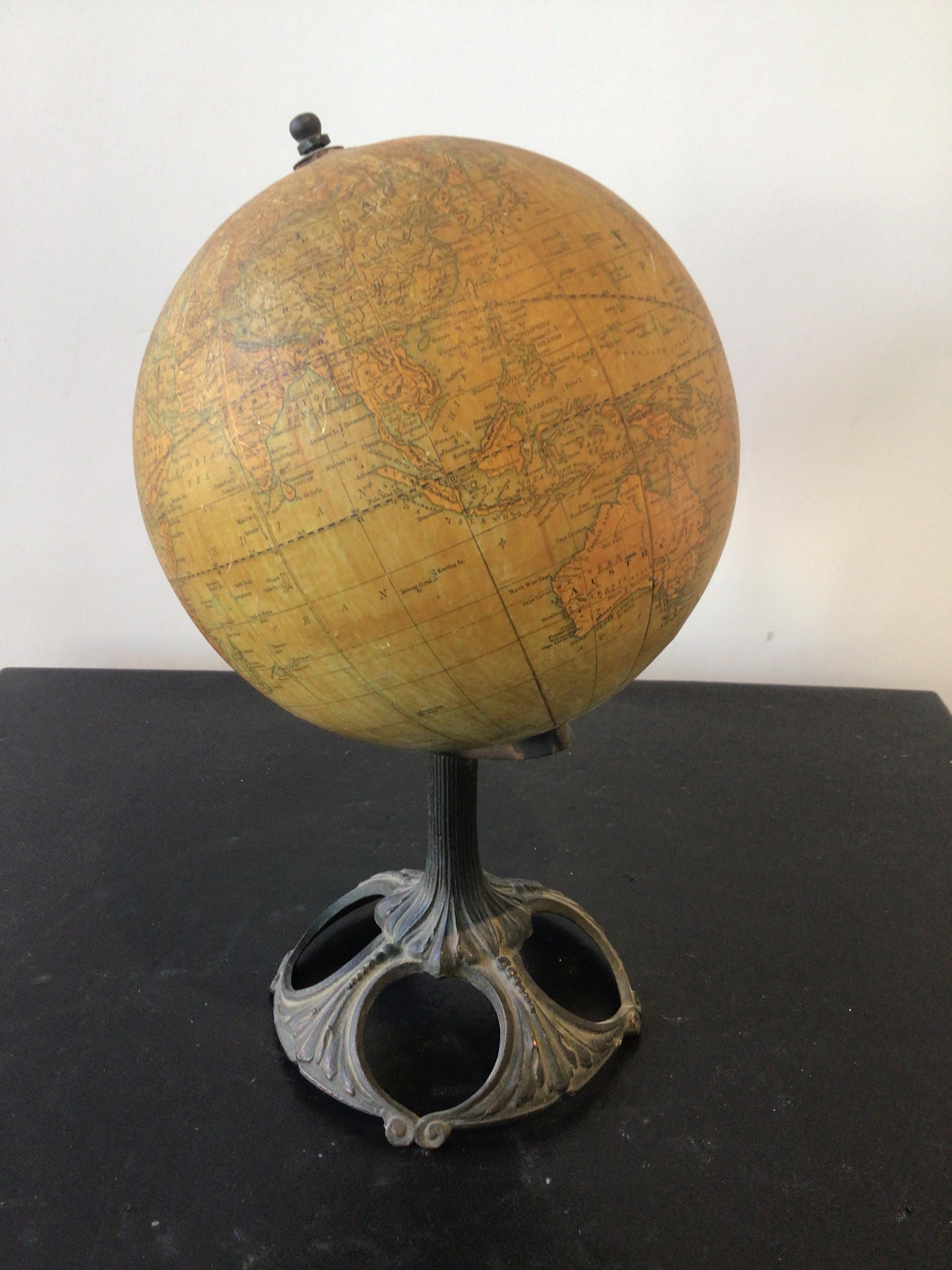 Paper 1920s Rand McNally 8 Inch Terrestrial Globe For Sale