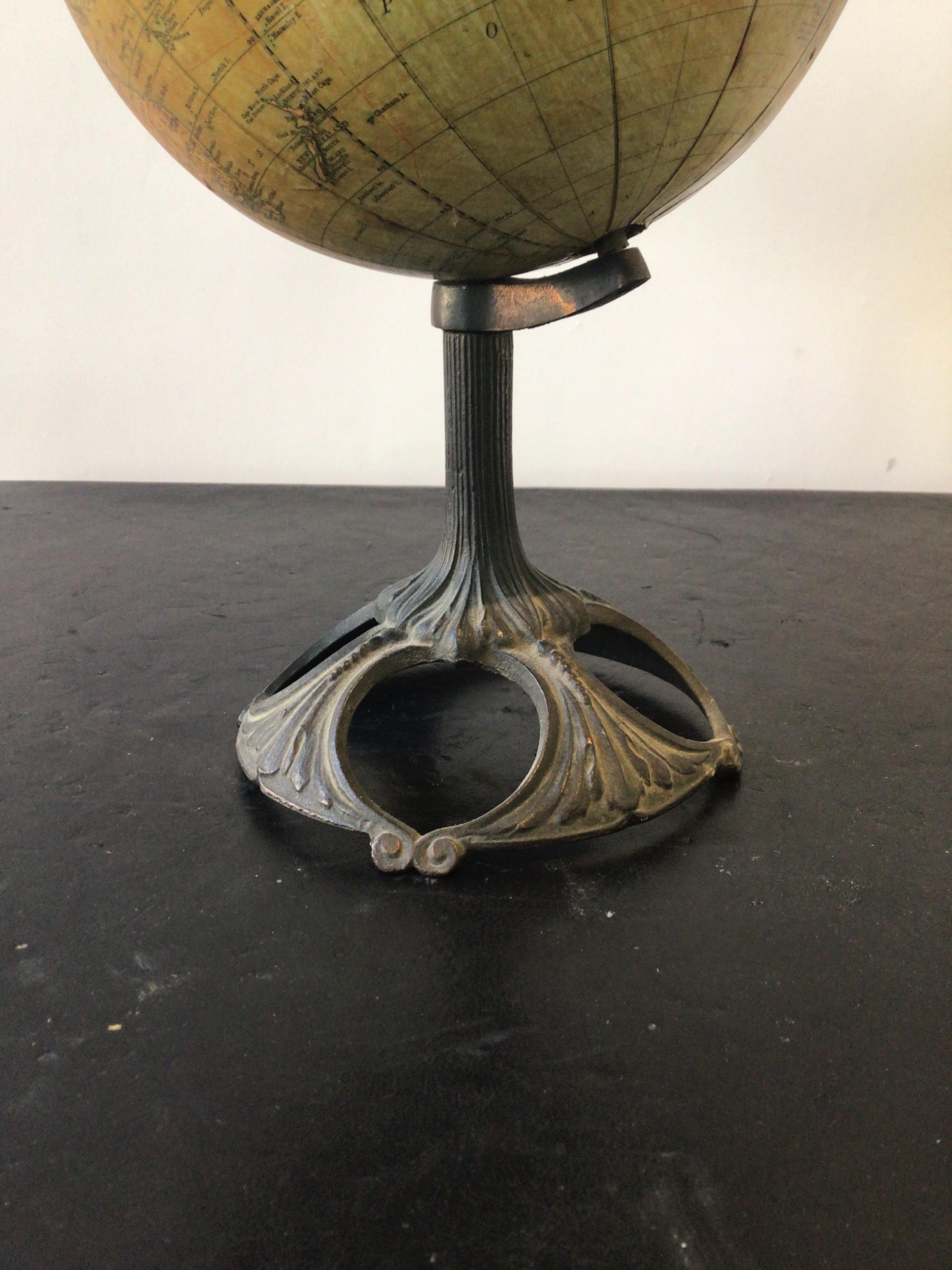 1920s Rand McNally 8 Inch Terrestrial Globe For Sale 3