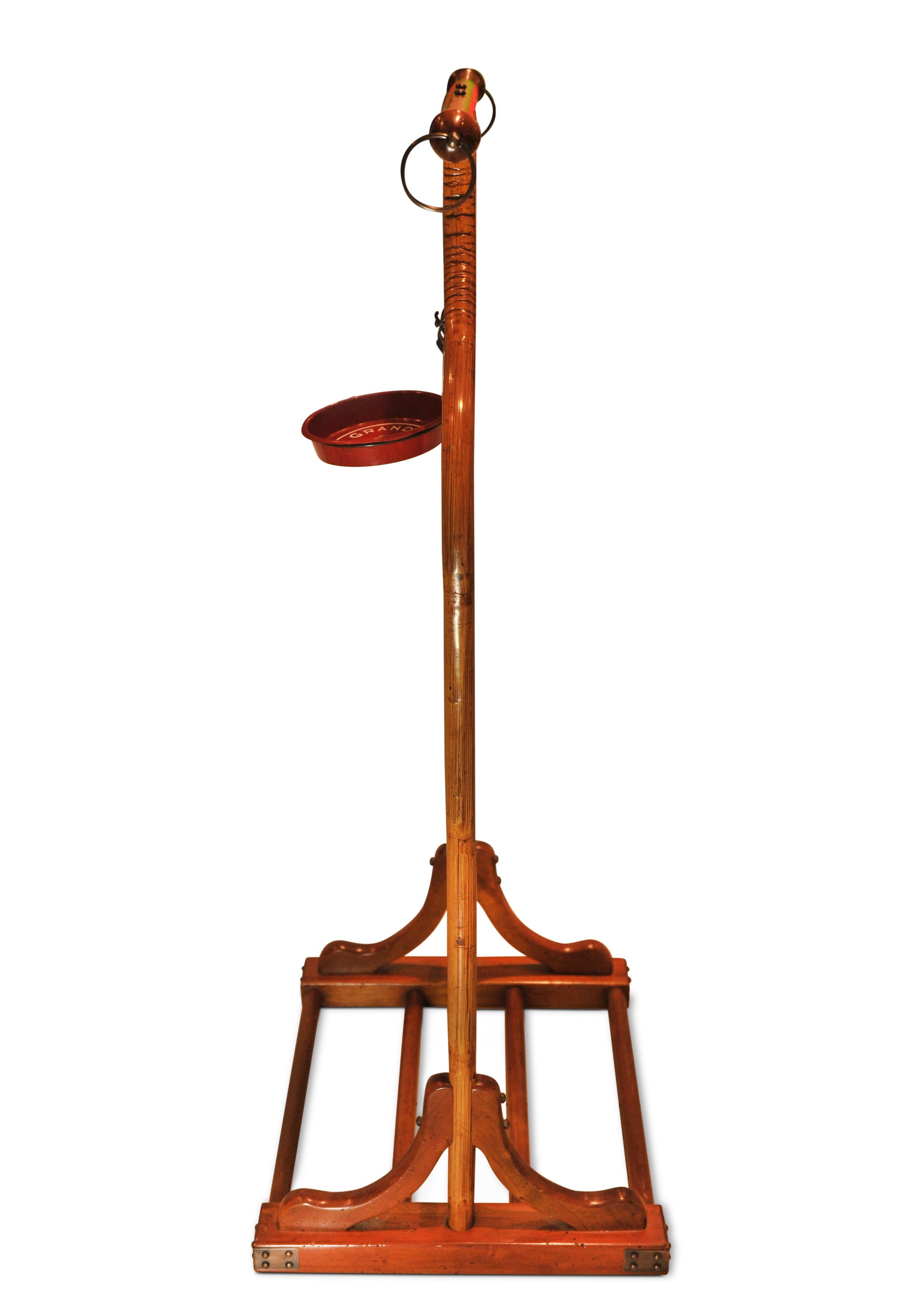 1920's Rare Art Deco Grand Ritz Hotel Simulated Bamboo & Wood Valet Stand In Good Condition For Sale In High Wycombe, GB