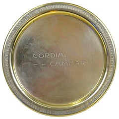 1920s Rare Vintage Italian Cordial Campari Brass Tray
