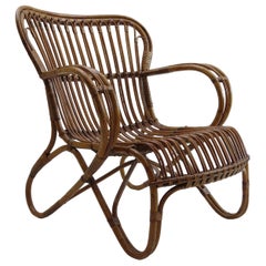Antique 1920s Rattan and Steam Bent Chair