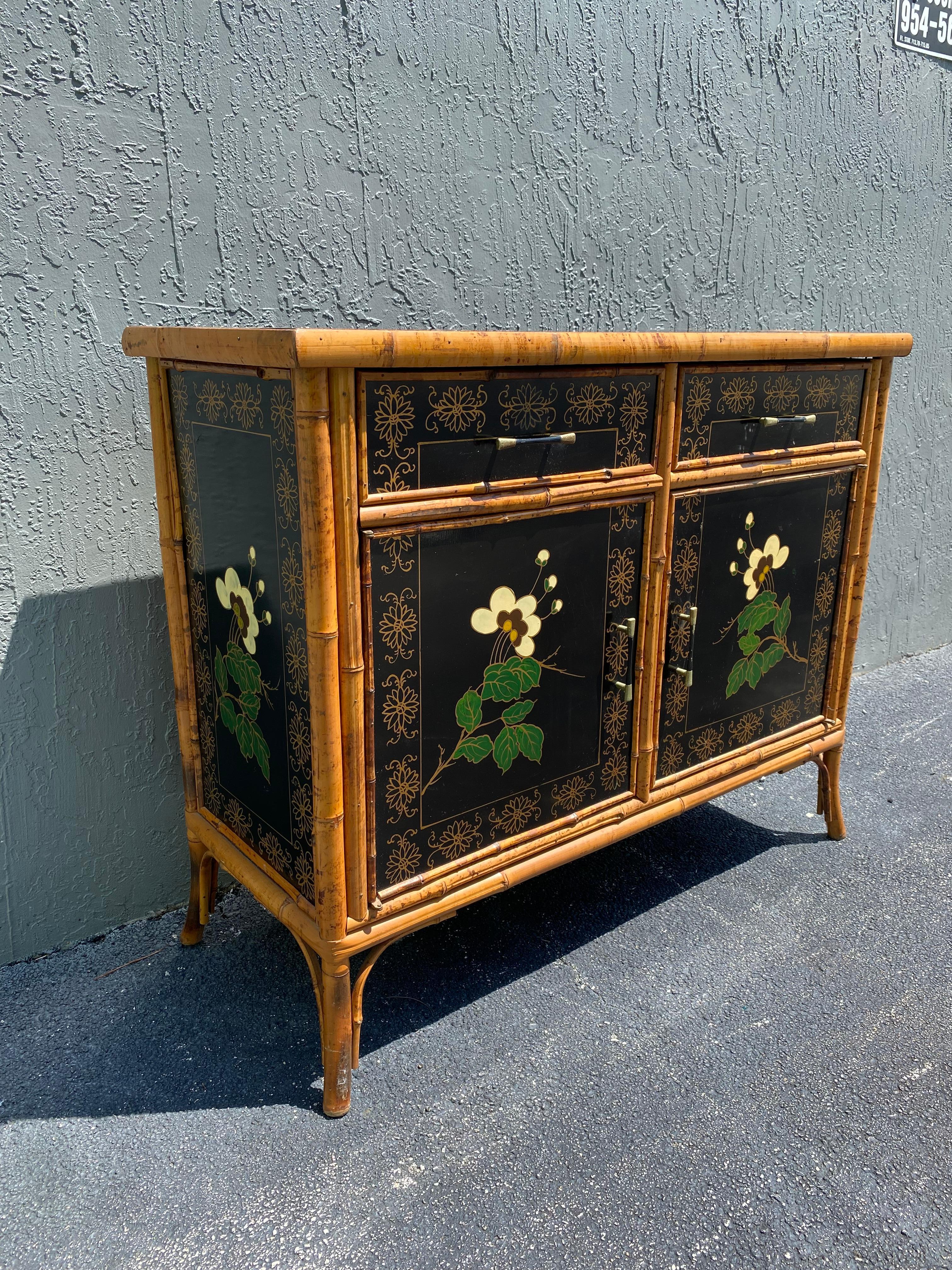 hand painted sideboard