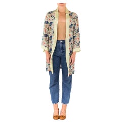 Chaqueta de punto de rayón con estampado tropical 1920S