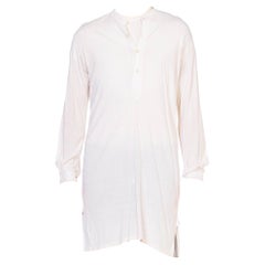 1920S Recenia White Cotton Blend Jersey Men's Collarless Under Shirt