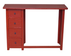 1920's Red and Blue Wooden Desk