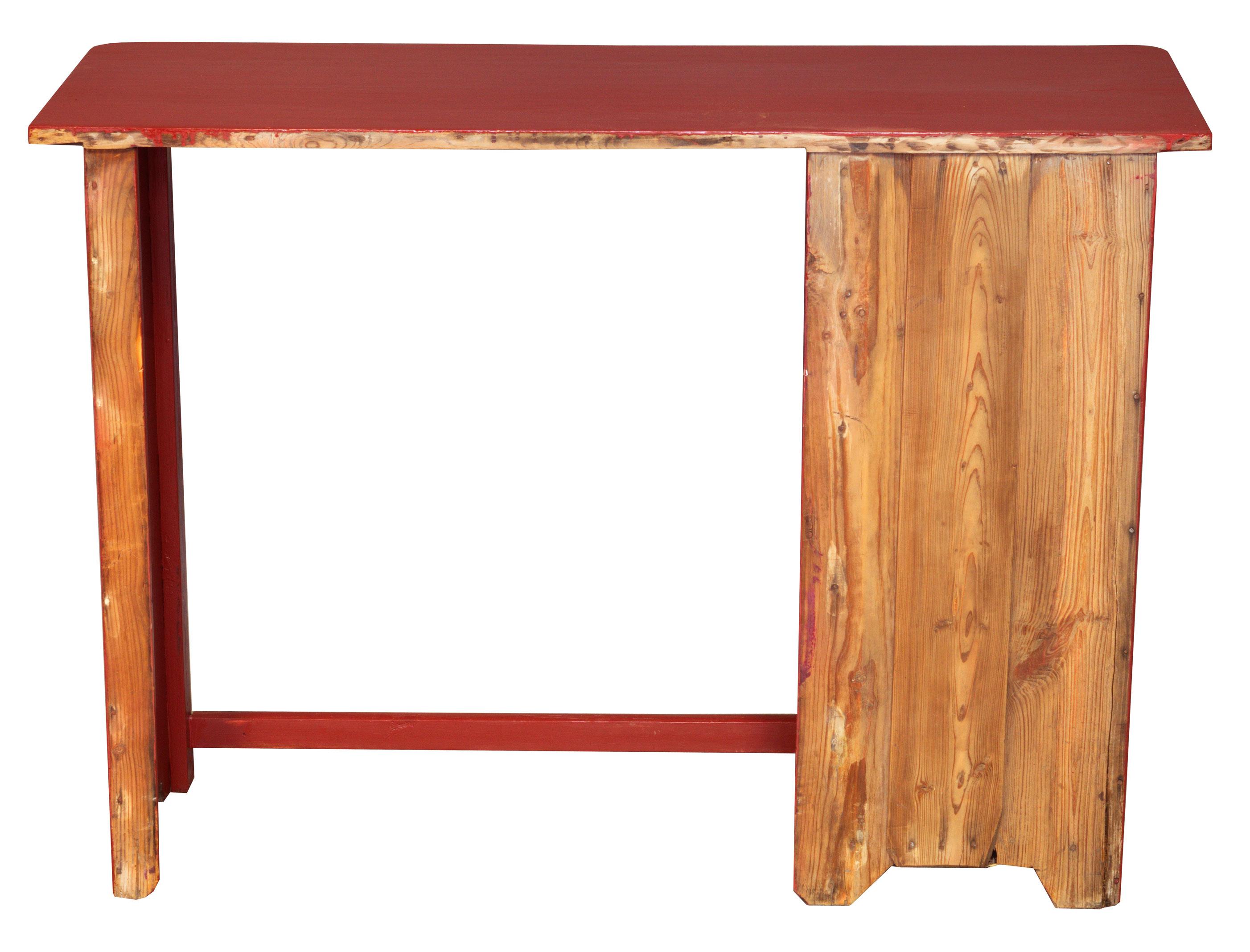 Early 20th Century 1920's Red and Blue Wooden Desk For Sale