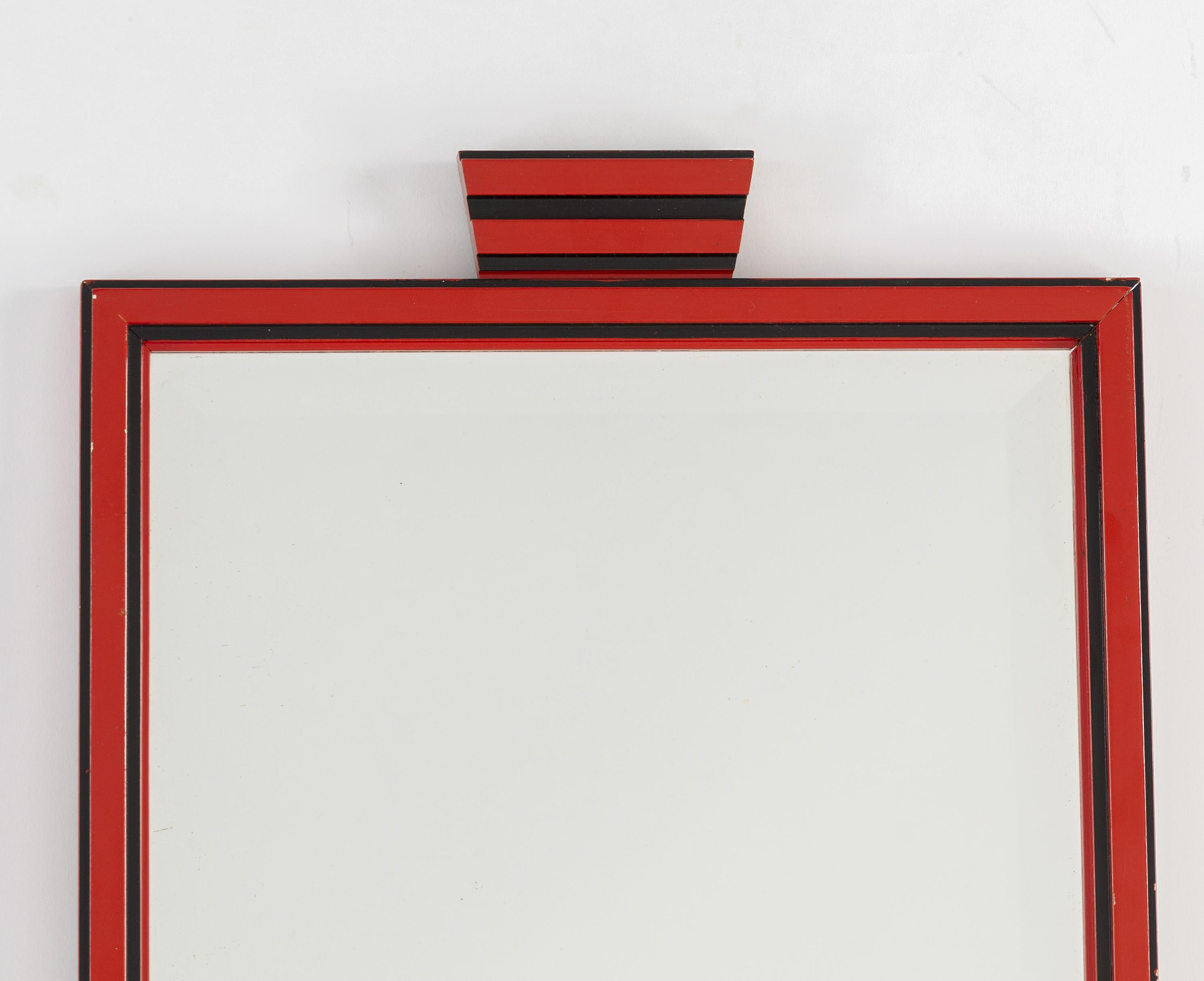 1920s Art Deco mirror, Swedish. Red, painted wood frame

Wonderful mirror- feel in love when spotted on our latest trip to Sweden.