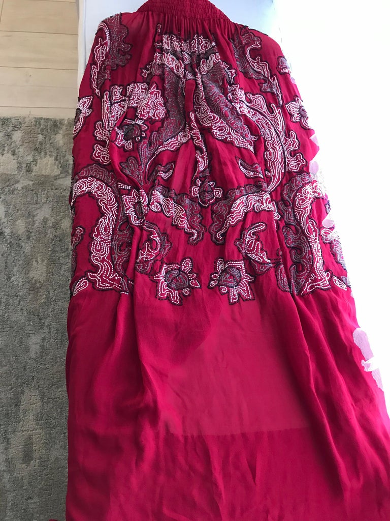 1920s Crewel & Bead Silk Cape