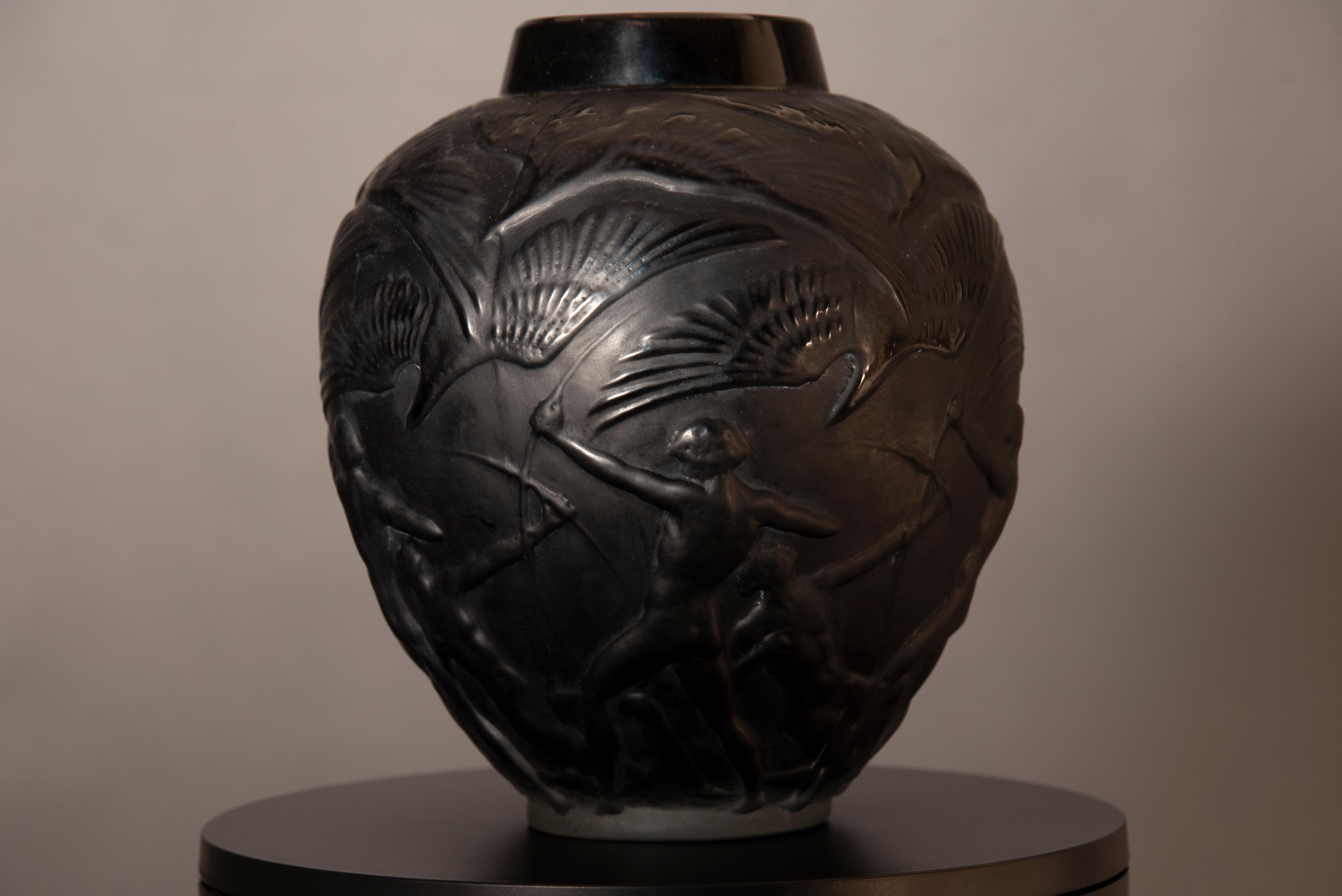 Lalique Archers Signed Vase Art Nouveau  4