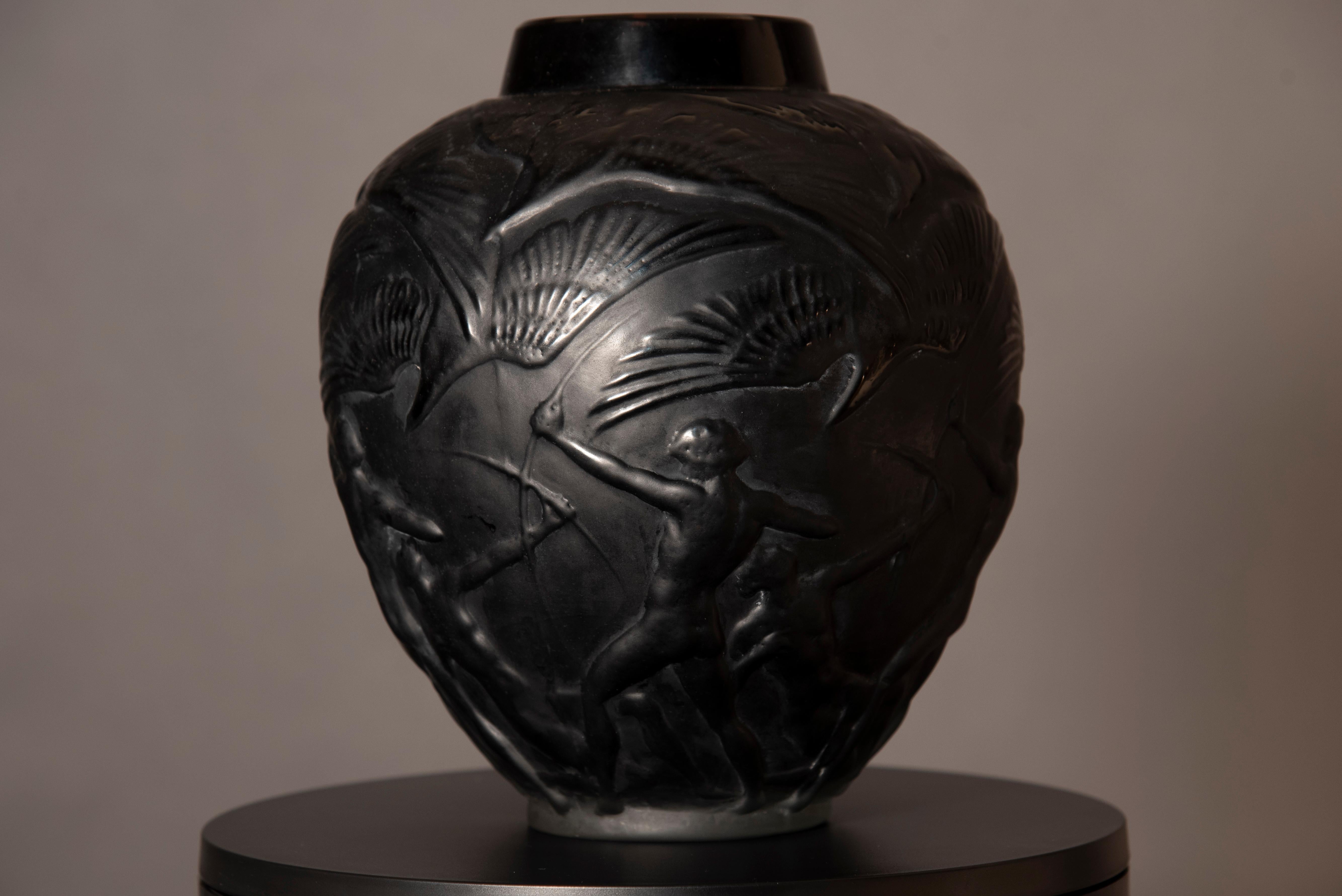 Lalique Archers Signed Vase Art Nouveau  1