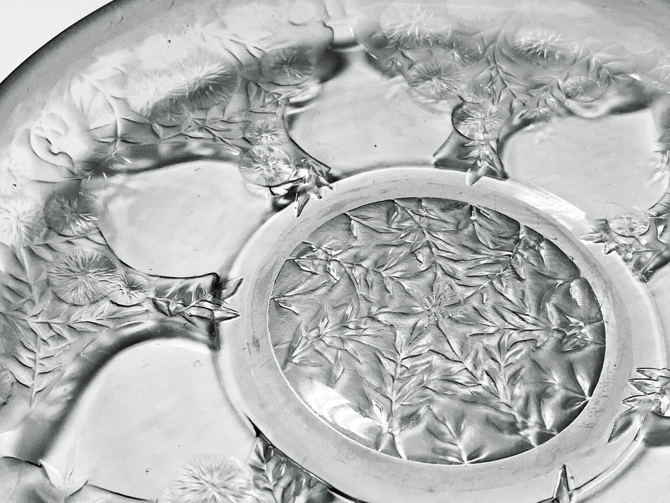 René Lalique Verrerie D'alsace 1920 Coupe Vases Peu Profonds Plat Bon état - En vente à Toronto, Ontario