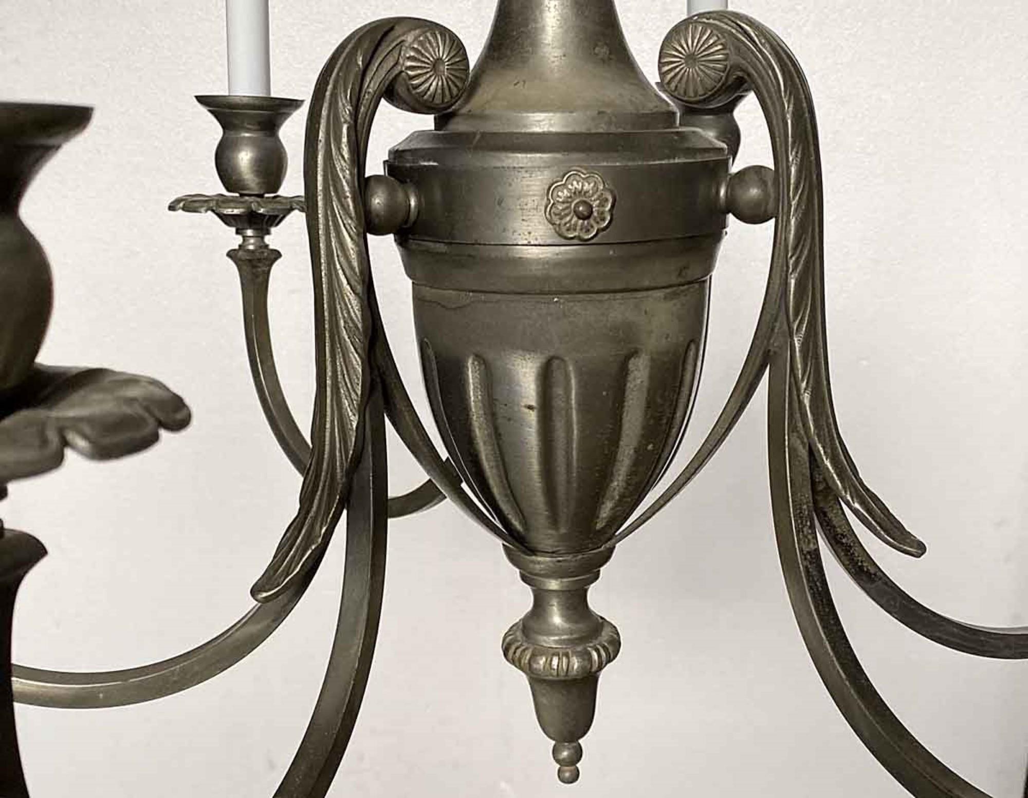 1920s brass chandelier