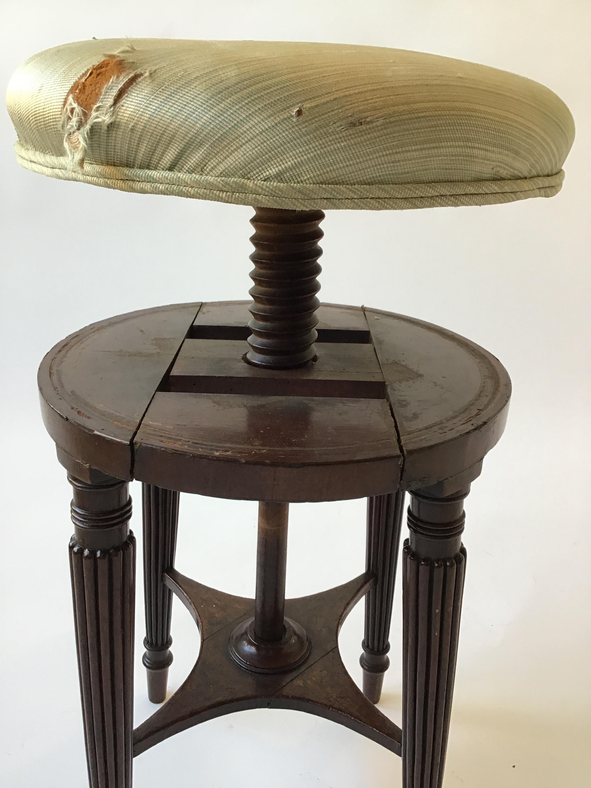 1920s Revolving Piano Stool For Sale 2