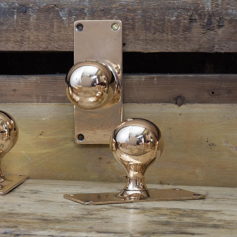 1920s Rose Brass Door Knobs at 1stDibs