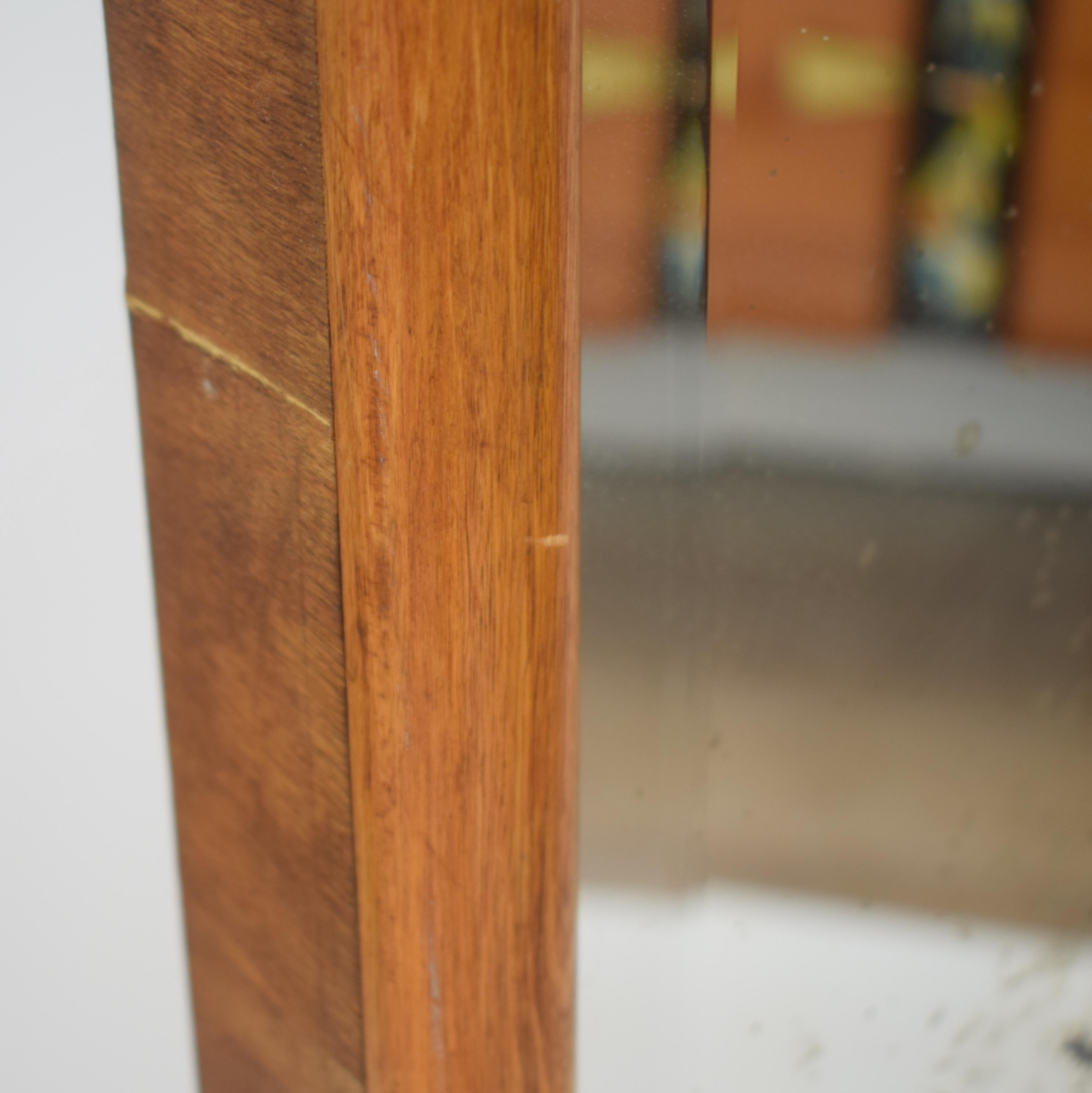 1920s Rotatable Light Brown Birch Art Deco Cheval Dressing Mirror Original Glass 4