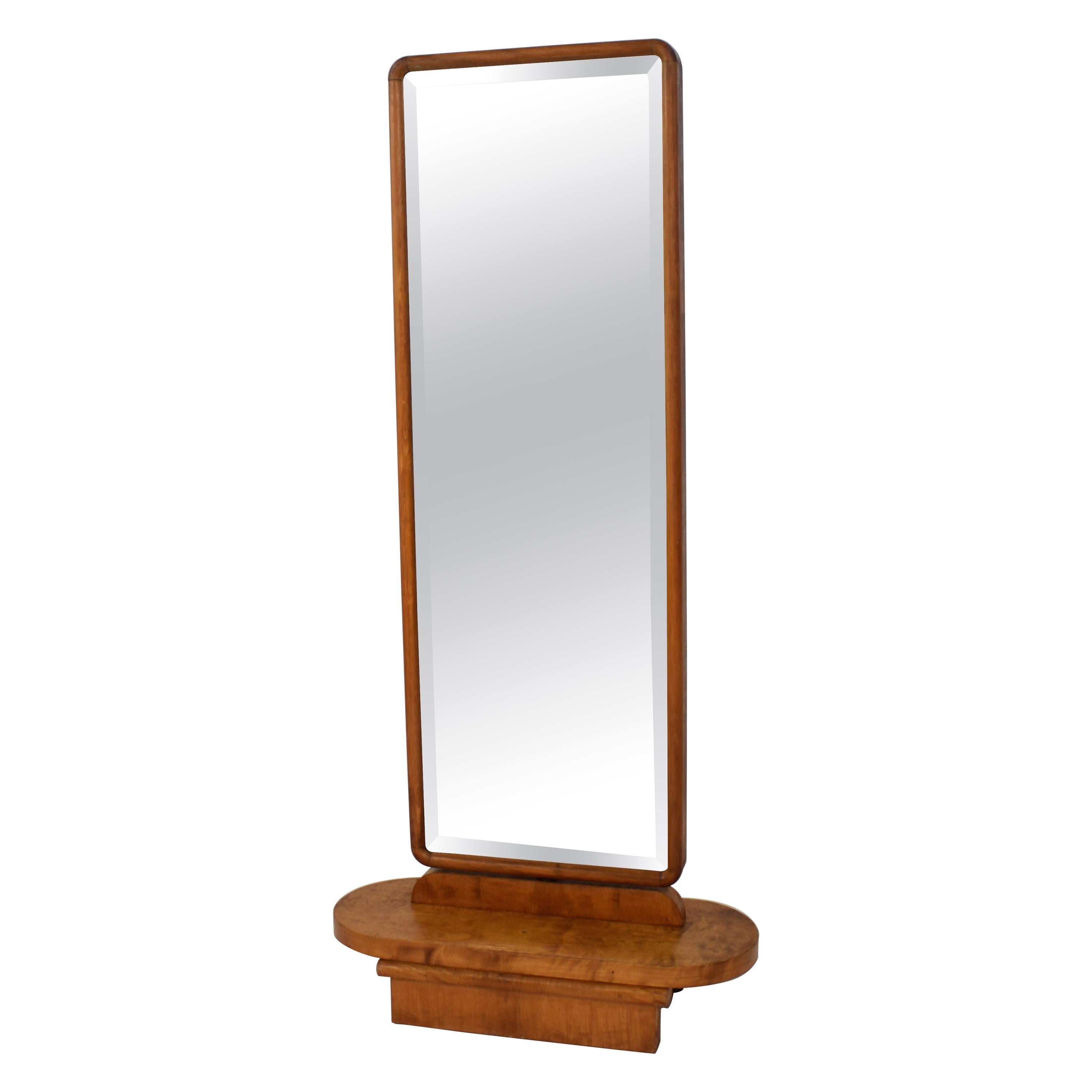 1920s Rotatable Light Brown Birch Art Deco Cheval Dressing Mirror ...
