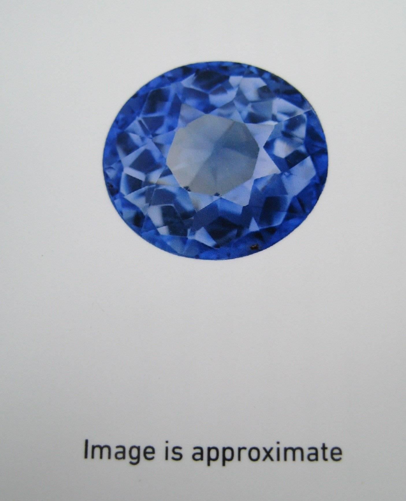 Bague de fiançailles en or 14 carats avec saphir synthétique de taille ronde de 11,5 carats certifié par le GIA  en vente 5