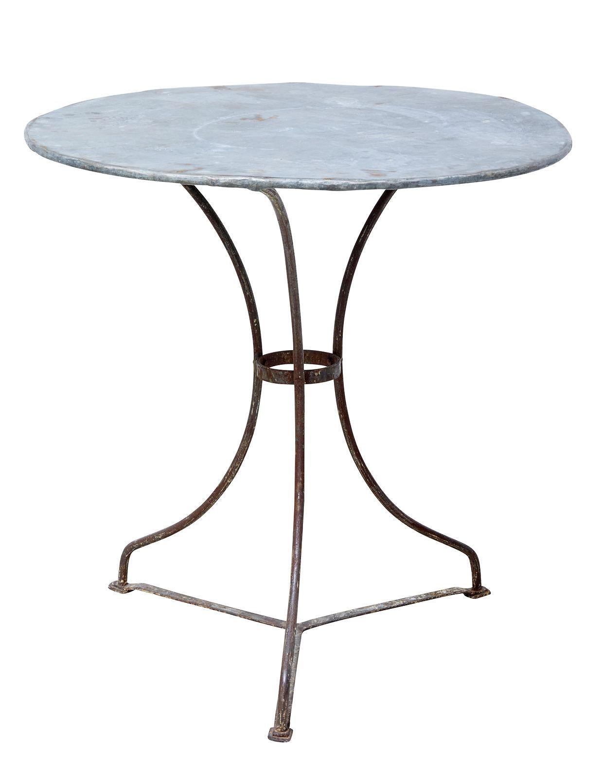 English 1920s Round Metal Bistro Table