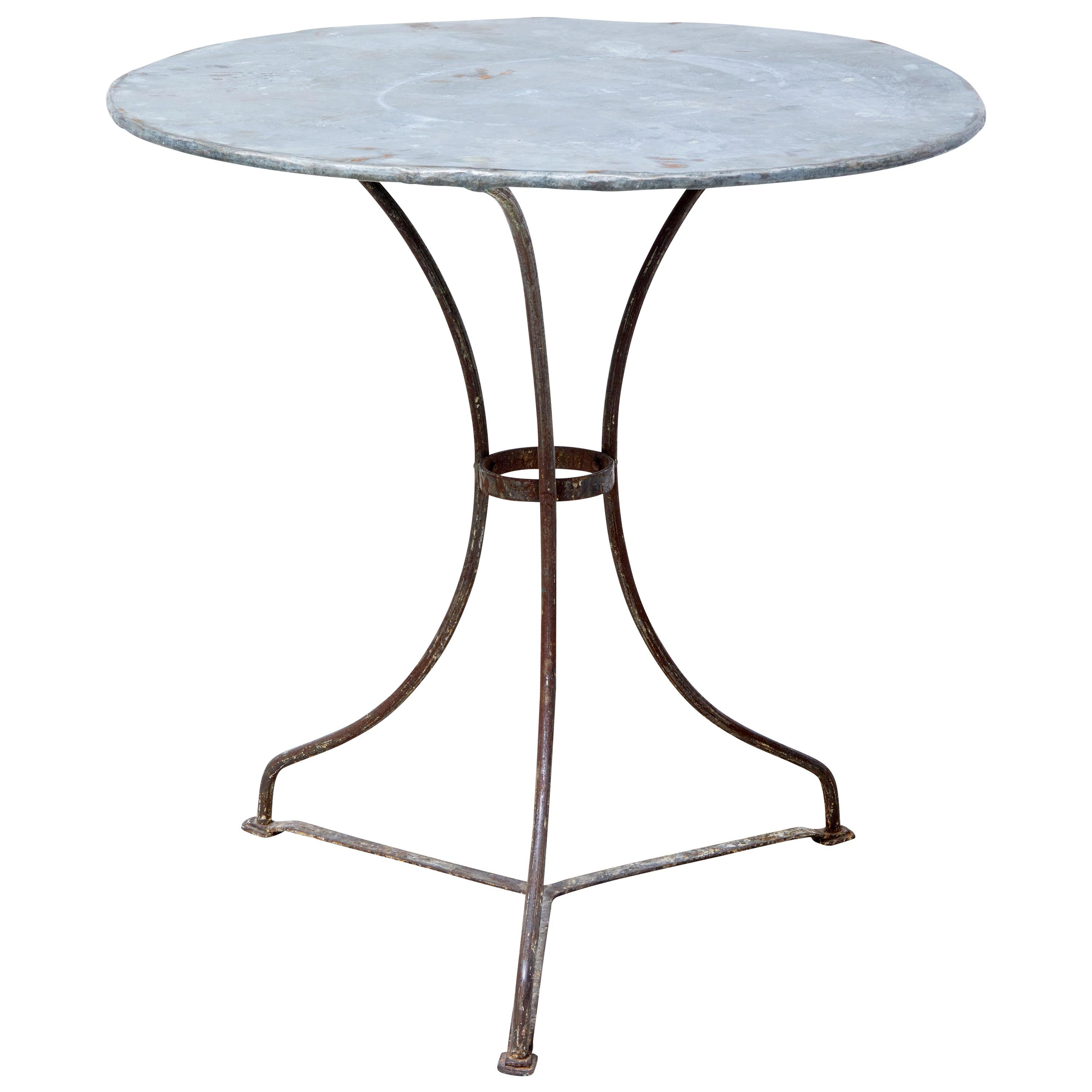 1920s Round Metal Bistro Table