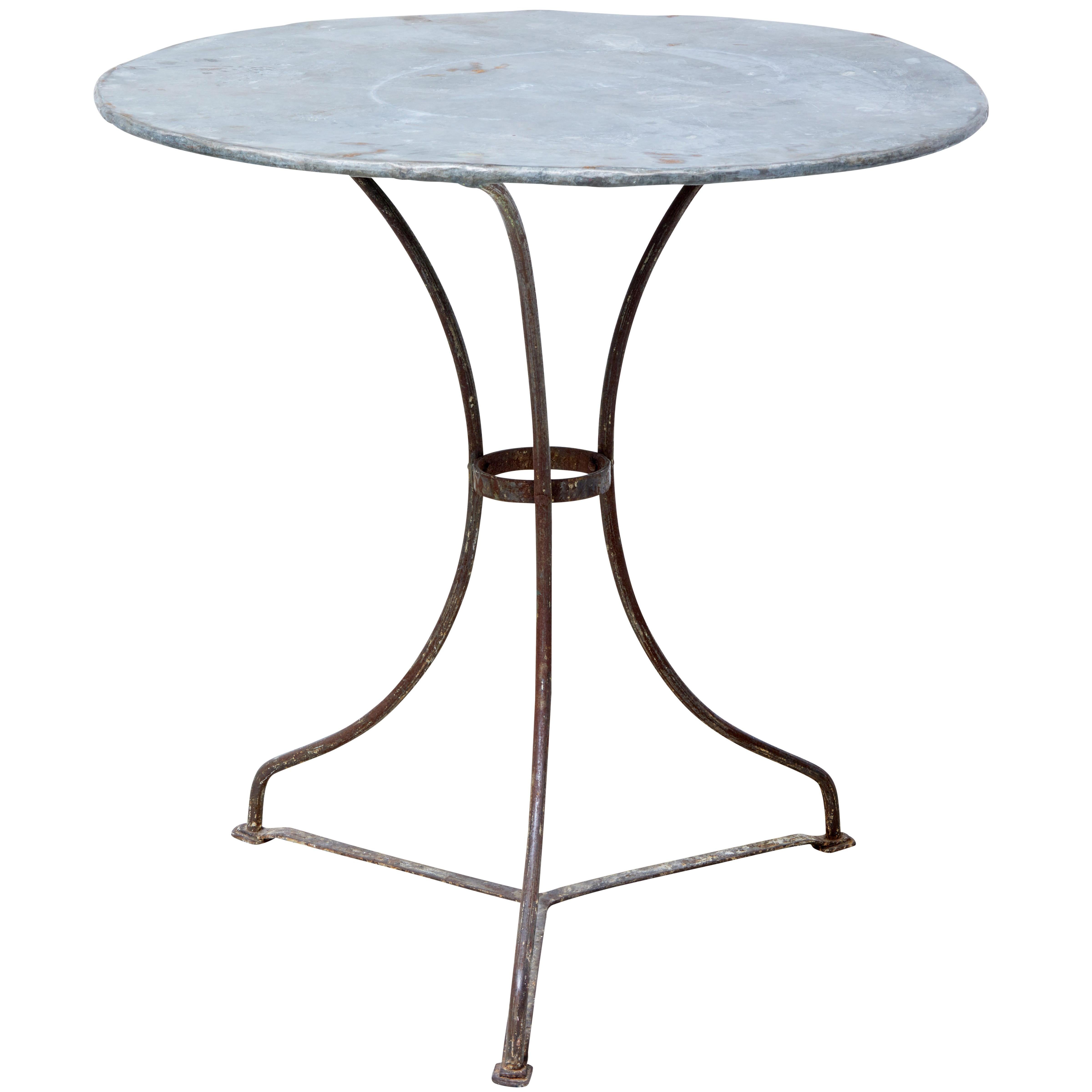 1920s Round Metal Bistro Table