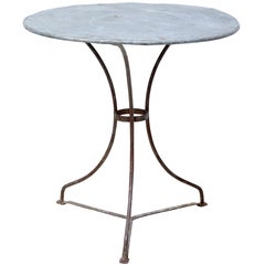 Antique 1920s Round Metal Bistro Table