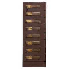 Used 1920's Row of Eight Safety Deposit Boxes / Security Lockers from a Bank Safe