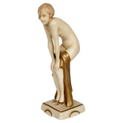 Vintage 1920s Royal Dux Art Deco Flapper Nude Porcelain Figurine Elly Strobach mod. 3332