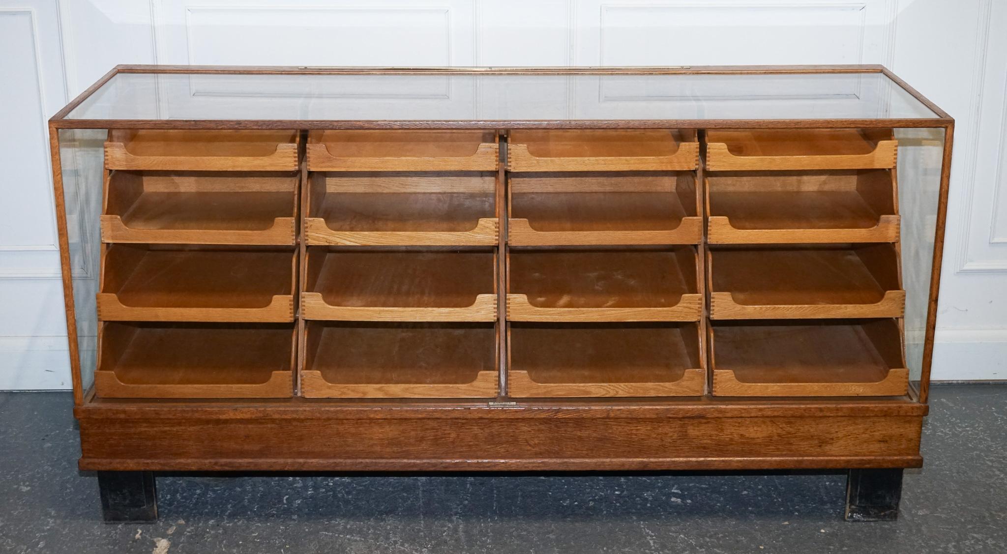 1920'S RUDDUCK LONDON HABERDASHERY ENGLISH OAK SHOP DiSPLAY COUNTER 16 DRAWERS 3