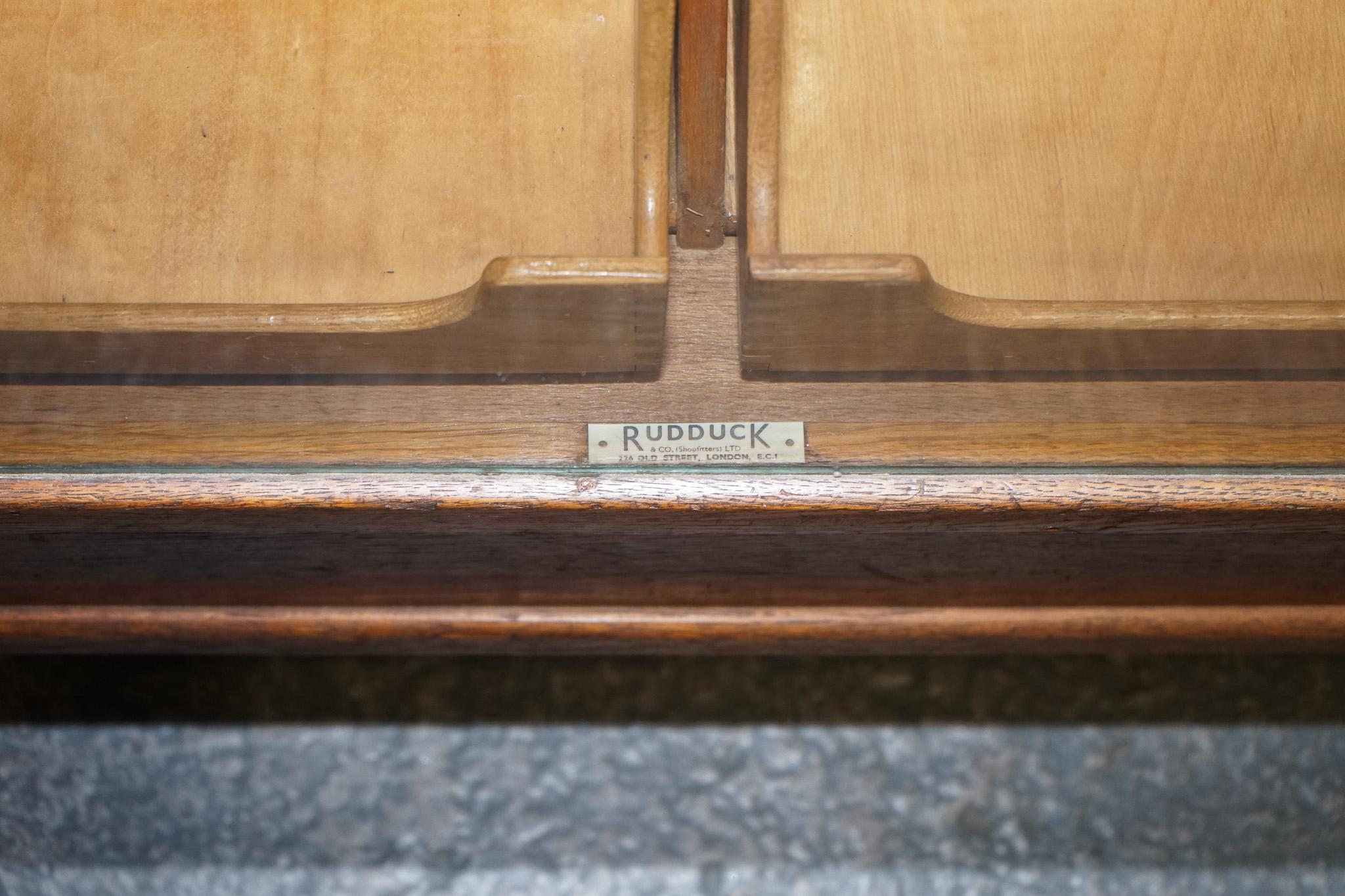 British 1920'S RUDDUCK LONDON HABERDASHERY ENGLISH OAK SHOP DiSPLAY COUNTER 16 DRAWERS
