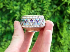 1920s Russian Silver and Polychrome Cloisonné Enamel Salts