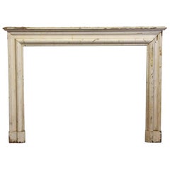 Antique 1920s Rustic Wood Bolection Mantel Wide Simple Style